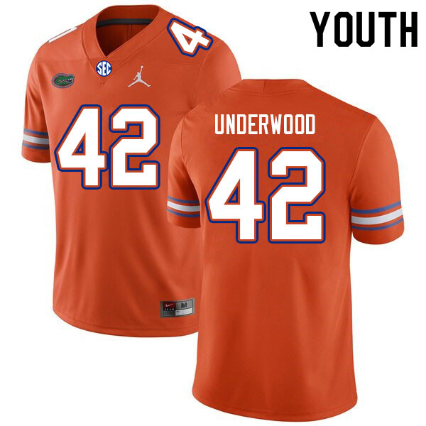 Youth #42 Rocco Underwood Florida Gators College Football Jerseys Sale-Orange
